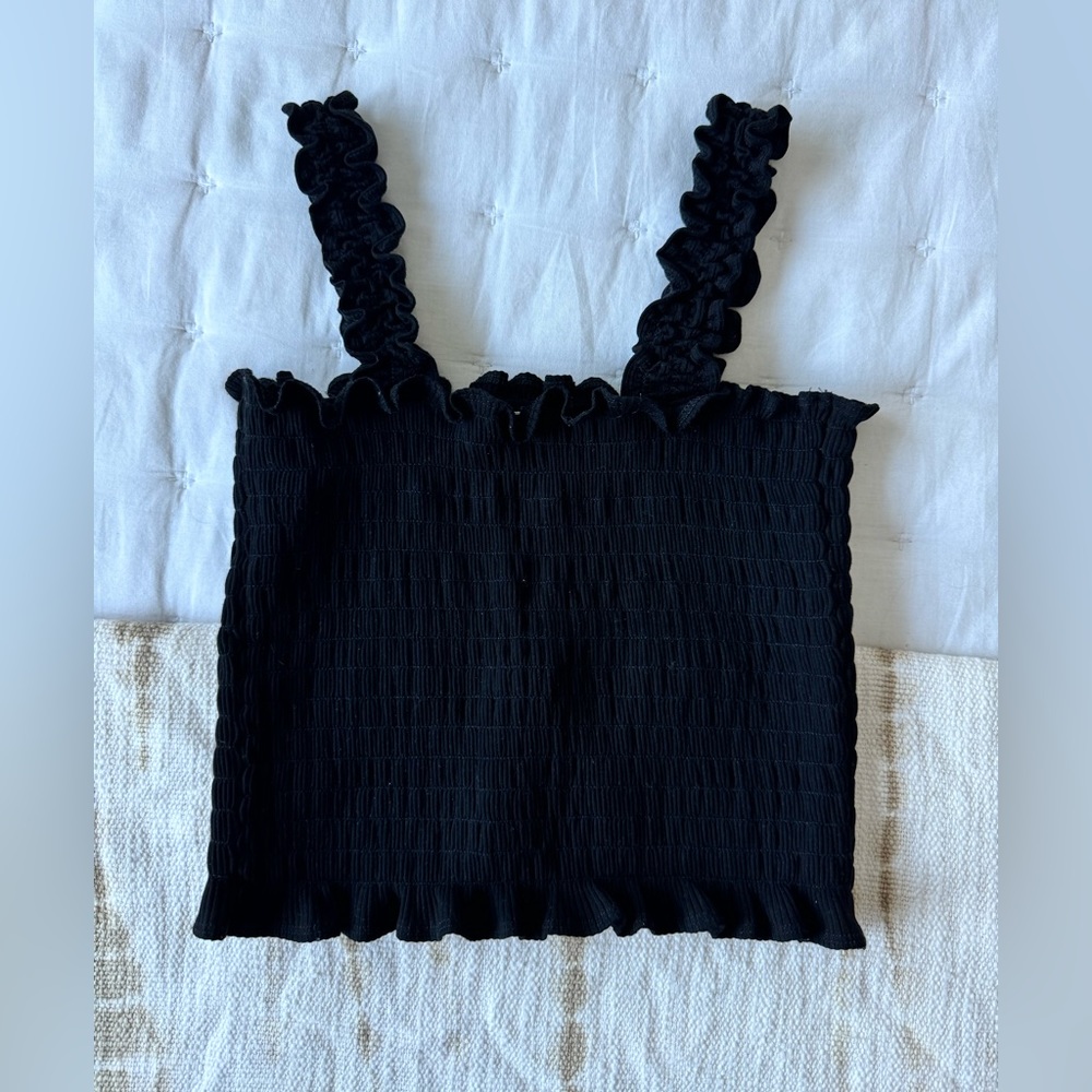 Reformation Black Ruffle Strap Top - Picture 7 of 9